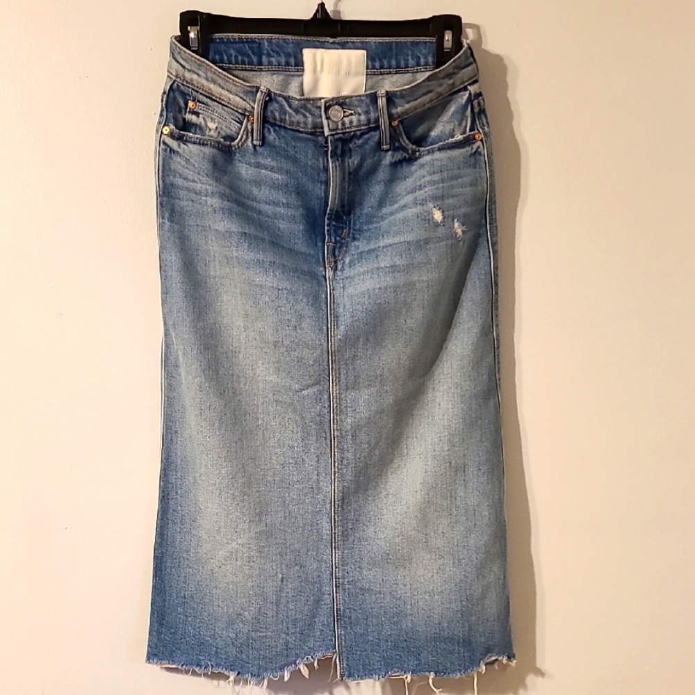 MOTHER Denim Midi Skirt